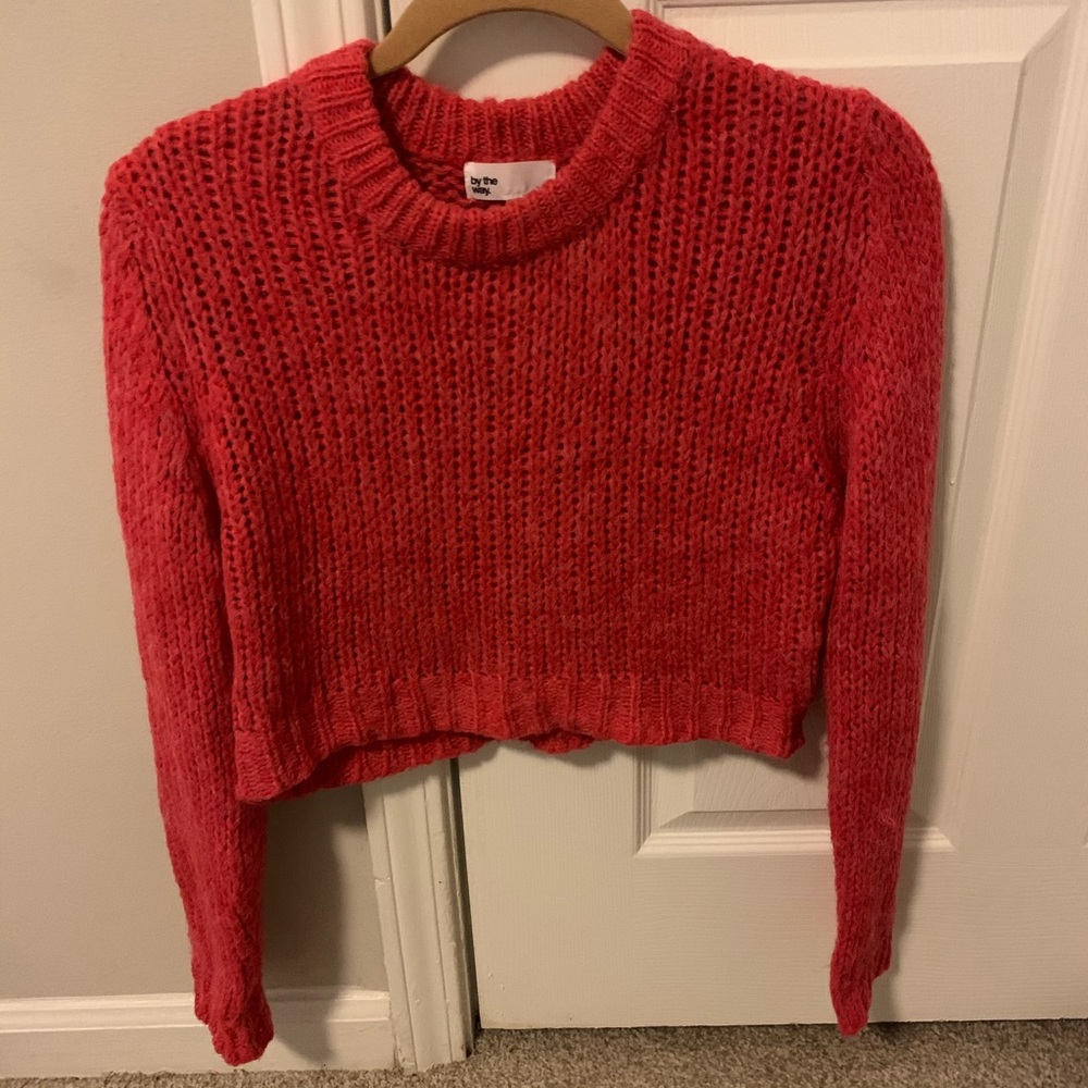 Red cropped sweater